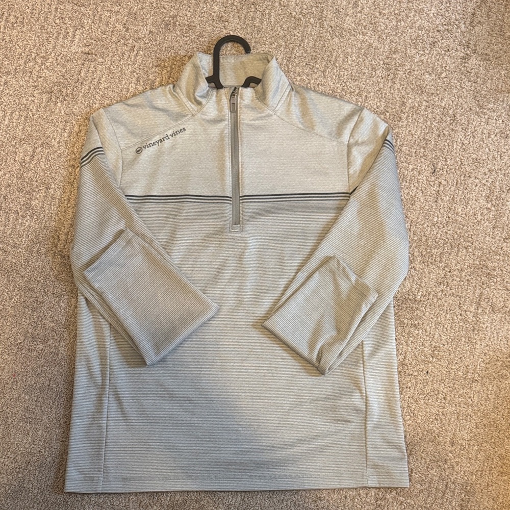 Vineyard Vines Light Gray Quarter-Zip Top